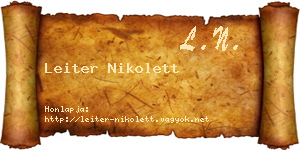 Leiter Nikolett névjegykártya