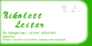 nikolett leiter business card